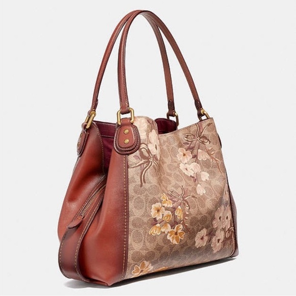 Coach ✨LIMITED EDITION ✨  EDIE floral Brown and Tan purse - Picture 11 of 12